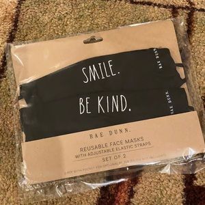Rae Dunn 2 Pack Face Mask Smile and Be Kind